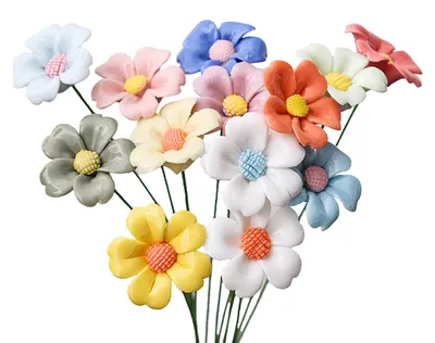 Produktbild von Handgefertigte, realistische, bunte Keramik-Simulationsblume mit Stiel, künstliche Blume zur DIY-Vasendekoration