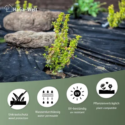 Gartenstoff für Mulchbeet - Vlies Unkrautvlies 80 g/m² 2m x 1m