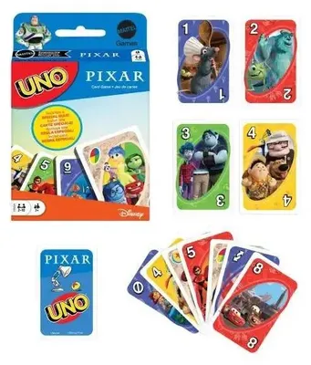 Image de Mattel Games UNO Pixar, jeu de cartes, jeu de défausse, à partir de 7 ans, jeu de société familial