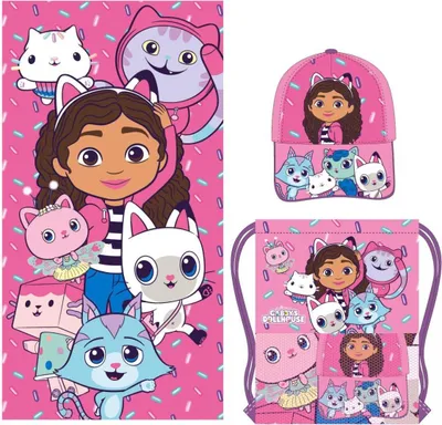 Image de Gabby's Dollhouse Set de serviettes Serviettes pour enfants dans un sac pour le bain et le voyage