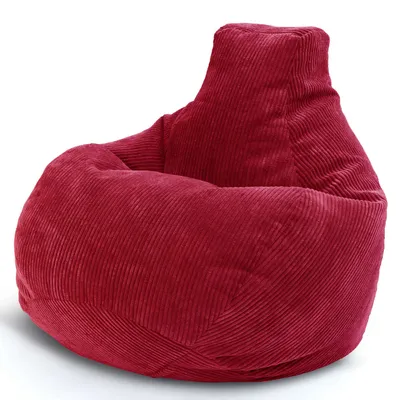 Produktbild von Green Bean Sitzsack mit Rückenlehne 80x80x90cm aus Cordstoff - Gaming Chair mit 230L EPS Perlen Füllung - Rot