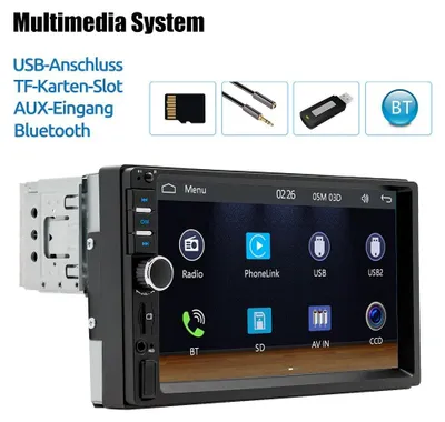 Obrázok produktu pre Autorádio s 7-palcovým dotykovým HD displejom, podporou Apple CarPlay a Android Auto, USB, AUX, Bluetooth, FM/AM rádiom, výkonom 4x60 wattov, handsfree funkciou a slotom pre microSD kartu, určené pre univerzálnu inštaláciu