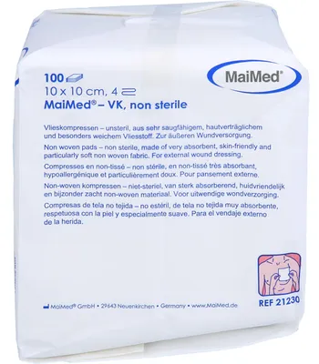 Zdjęcie produktu dla Kompresy włókninowe 10x10 niesterylne, 100 szt