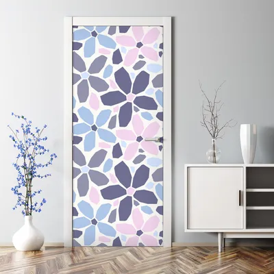 Produktbild von Dekorative Abnehmbarer Wandsticker Tapete Türtapete selbstklebend Geometrische Blumen 85 x 200 cm