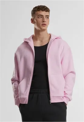 Zdjęcie produktu dla Bluza męska Urban Classics Fluffy Zip Hoody softpink - 4XL