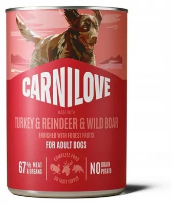 Zdjęcie produktu dla Carnilove Dog Can mokra karma dla psa z indykiem, reniferem i dzikiem 400 g
