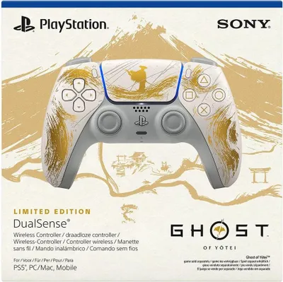 Immagine prodotto di Sony DualSense Wireless Controller - Ghost of Yōtei Gold Limited Edition, Gamepad, Android, MAC, PC, PlayStation 5, iOS, croce direzionale, pulsante Home, pulsante Impostazioni, pulsante Condividi, analogico/digitale, rosso/verde/blu, cablato e wireless