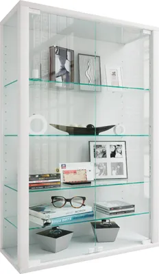 Zdjęcie produktu dla Szklana szafka ekspozycyjna zawieszona, szkło z bezpiecznym szkłem ESG, Wymiary: H. 91 x W. 60 x D. 25 cm, wiszące szkło, nowoczesne i oszczędne miejsce, szklana szafka ekspozycyjna - Udina L