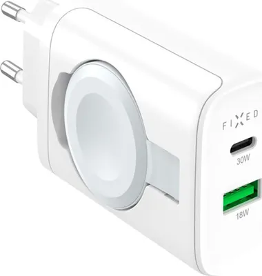Immagine prodotto di Caricabatterie Presa di corrente fissa USB-C / USB-A / Apple Watch 33W, bianco