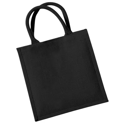Produktbild von Westford Mill Jute-Tasche / Jute-Einkaufstasche, 14 Liter BC2792 (Einheitsgröße) (Natürlich/Schwarz)