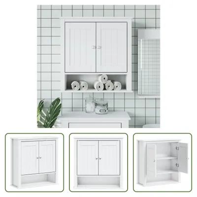 Produktbild von The Living Store Bad-Wandschrank BERG Weiß 69,5x27x71,5 cm Massivholz