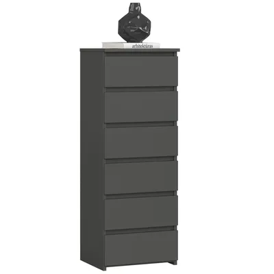 Immagine prodotto di Comò CL6 40 cm Grigio Grafite con 6 Cassetti e Montaggio Fai da Te