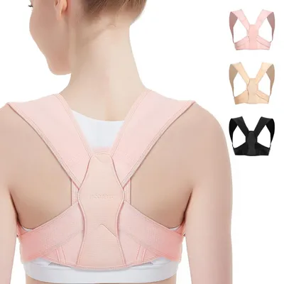 Image de Correcteur de posture - Haut du dos - Réglable - Beige - L/XL - Pour homme et femme