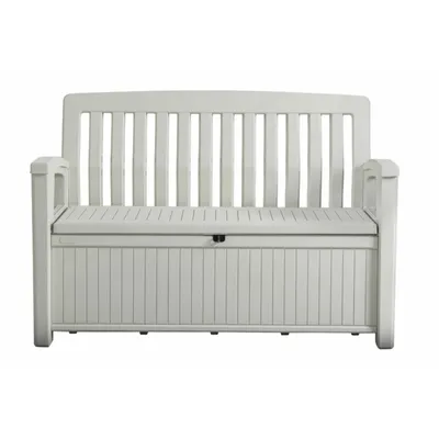 Produktbild von Keter Gartenbank "Patio" in Weiß mit Stauraum, bis 272 kg belastbar