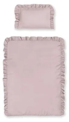 Immagine prodotto di Set di lenzuola per neonati con balze 100x135 in cotone 2 pezzi rosa cipria