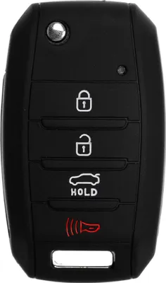 Produktbild von Auto Schlüssel Hülle Silikon Schutz Cover Schwarz kompatibel mit KIA Sportage Rio Ceed Sorento Soulens Picanto 4 Tasten Klappschlüssel