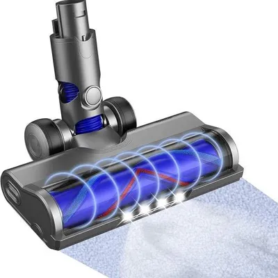 Zdjęcie produktu dla Części zamienne do odkurzaczy Dyson V6, z głowicą szczotkową Turbo wyposażoną w 4 diody LED, do podłóg i dywanów (złącza typu A i B)