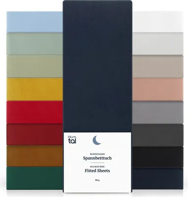 Produktbild von Blumtal Spannbettlaken 160x200cm aus Mikrofaser - 160x200 cm Spannleintuch - Dark Ocean Blue - Blau