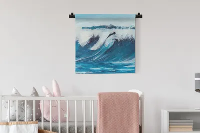 Produktbild von MuchoWow® Wandteppich Wandbehang Golf - Meer - Aquarell 60x60 cm Tapisserie Dekoration Wandtuch - Dekorationen - Wand Decke