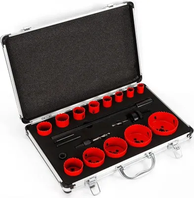Immagine prodotto di Set di seghe a tazza - Set di punte e frese - Plastica - Per trapano - Nero