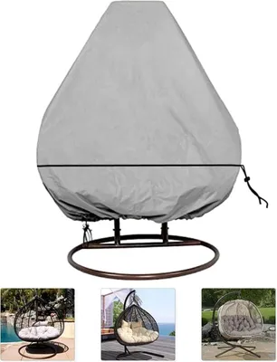 Produktbild von Abdeckung für Hängesessel/Schaukelstuhl/Hängekorb, Garten, Rattan, Korb, Hängesessel, wasserdicht, Möbelschutzhülle – Oxford 210D-Gewebe und PVC-beschichtet Innenausstattung, grau