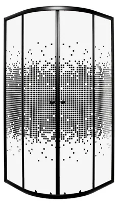 Zdjęcie produktu dla Kabina prysznicowa Kerra PIXEL 90cm BL, półokrągła, czarna, bez brodzika