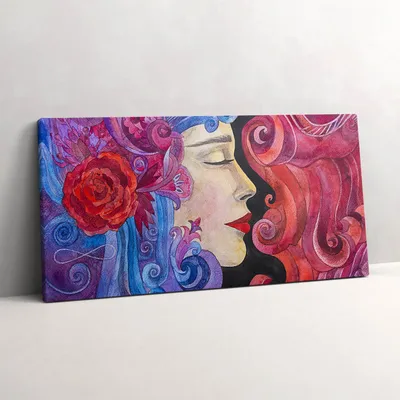 Produktbild von Kunst - gemalte Frau – Leinwandbild Wandbild – 100x50 cm – Leinwandbilder – Wandbilder – Schlafzimmer – Flur