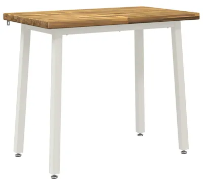 Produktbild von 90 x 55 x 75 cm Massivholz Akazie Weiß Rechtwinklig