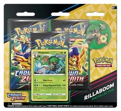 Produktbild von Pokemon Crown Zenith: Rillaboom Pin Collection 3-Pack Blister German