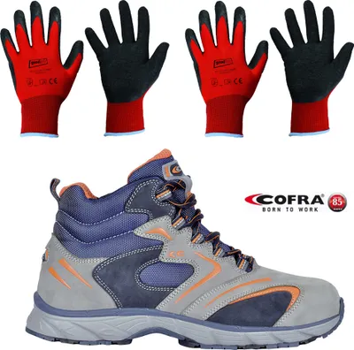 Produktbild von Cofra Sicherheitsschuhe New Fitness Grey S3 inklusive 2 Paar Arbeitshandschuhe Größe 9 & 10 Größe 41