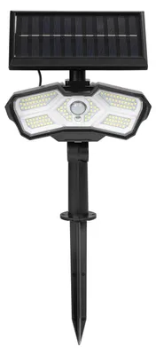 LED-Solarstrahler mit Bewegungsmelder, schwarz, 400 Lumen