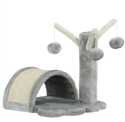 Produktbild von Kratzbaum, Kleiner Katzenturm mit Höhle, 2 Spielball, Kratzmatte, Katzenkratzbaum, Kletterbaum, für kleine & große Katzen, 40 cm
