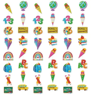 Productafbeelding van Schoolstartversiering: ABC-slingers, snoepzakken, schooltassen, vlaggen, 2 meter lang