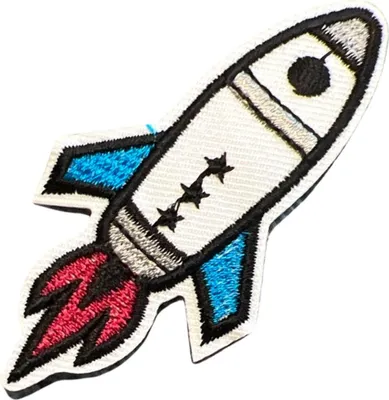 Produktbild von Raketenflammen-Emblem-Aufnäher zum Aufbügeln