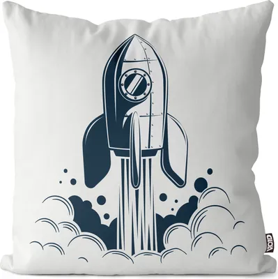 Produktbild von VOID Rackete Weltraum Cartoon Kissenbezug Kissenhülle Sofakissen Kissen Deko Outdoor-Kissen Dekokissen