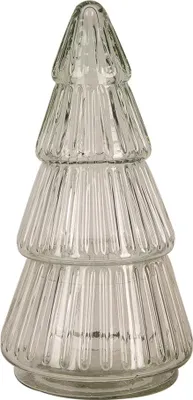 Image de Clayre & Eef Pot en verre Sapin de Noël Ø 11x21 cm Verre transparent