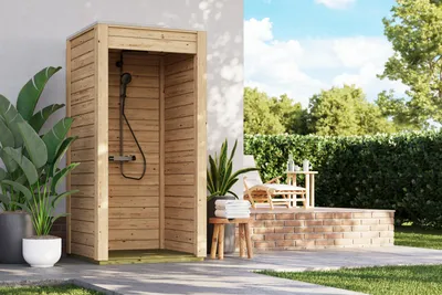 Produktbild von Karibu Outdoordusche Gartendusche naturbelassen - 28 mm