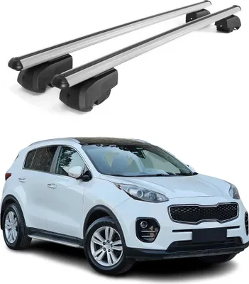 Image de Barres de toit Transversales pour Kia Sportage 2015-2021 Aluminium Gris ABE