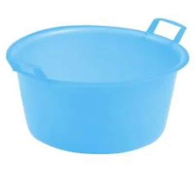Produktbild von Runde Bacinella-Schüssel aus Polyethylen, 45 cm Durchmesser, in Blau