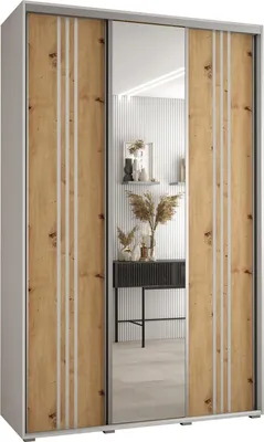 Produktbild von MEBLE KRYSPOL Davos 7 Schrank, drei Türen - 235,2x160x45 cm - Weiß Artisan Silber