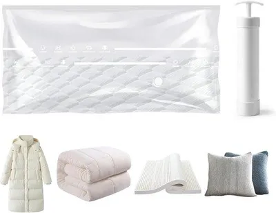 Obrázok produktu pre Vaky na pranie riadu vhodné na matrace – 100 x 220 cm – Veľké, recyklovateľné vaky na vákuové balenie s ručnou pumpou – vhodné na matrace, prikrývky, oblečenie, periny, pri sťahovaní a skladovaní.