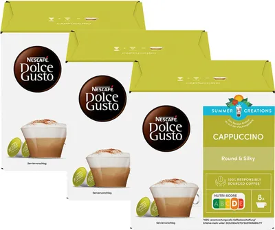 Produktbild von Nescafé Dolce Gusto Cappuccino, Milchkaffee, Kaffeekapsel, Kaffee, 48 Kapseln (24 Portionen)