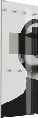 Produktbild von DEQORI Kleiderhaken aus Glas 50x125 cm 'Stille Maskerade' Wand Garderobe Paneel Haken