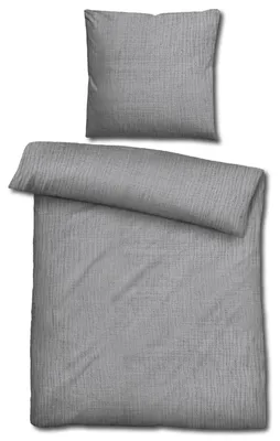 Productafbeelding van Sleezzz® Muslinit beddengoed, grijs, 135 x 200 cm + 80 x 80 cm