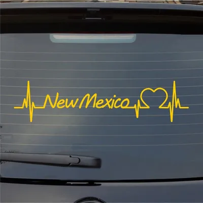 Produktbild von Heckscheibenaufkleber New Mexico Herzschlag Puls Staat USA Liebe 55x13 cm Gelb Auto Aufkleber Sticker