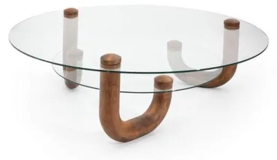 Produktbild von holz Couchtisch mit glasplatte Stilvoller Möbel für Wohnzimmer