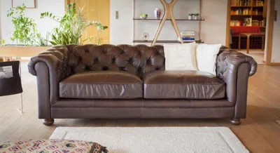 Produktbild von Design Chesterfield Sofagarnitur 3- Sitzer Couch Leder Couch Polster Sofas Sofa