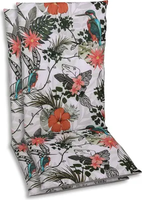 Produktbild von GO-DE Textil, Sesselauflage Hochlehner, 2er Set, Farbe: gruen, Maße: 118 cm x 48 cm x 5 cm, Rueckenhoehe: 70 cm