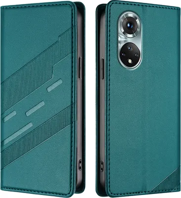 Produktbild von Hülle für Huawei Nova 9 Pro /Honor 50 Pro, Kunstleder Brieftaschen Handyhülle mit Kartenfach und Standfunktion Grün