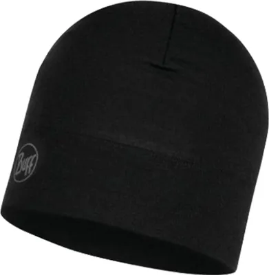 Produktbild von Buff Merino Lightweight Beanie Solid Black UNI Mütze